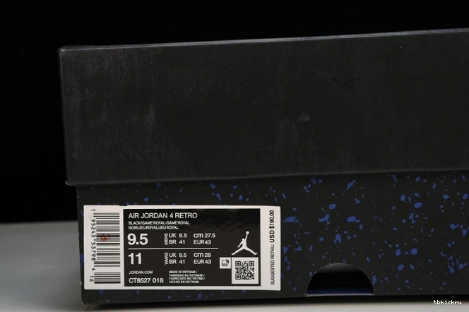 Cheap TBK Jordan 4 Black Royal Game Retro CT8527-018 0726